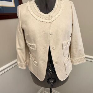 Talbots Cream Textured Women's Blazer